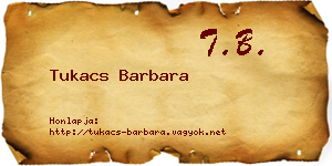 Tukacs Barbara névjegykártya
